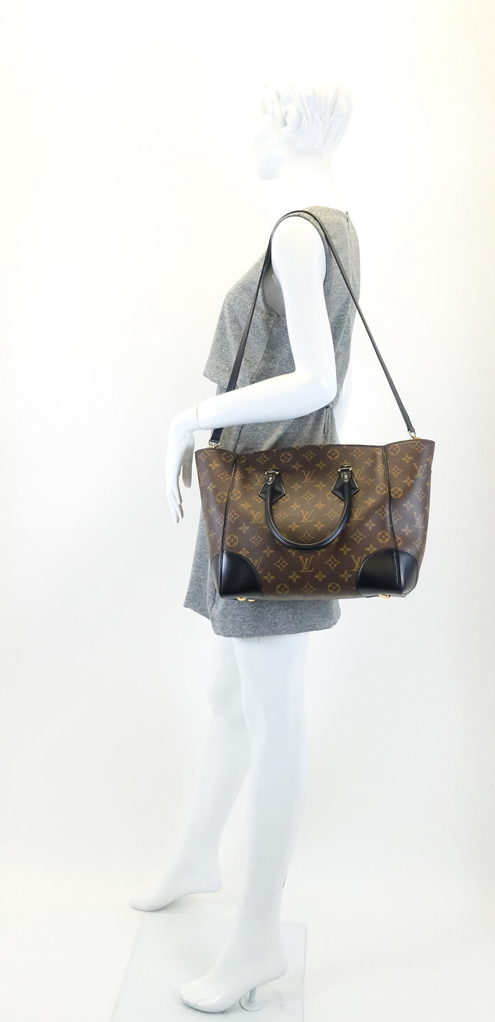 phenix mm monogram canvas and calfskin leather tote bag
