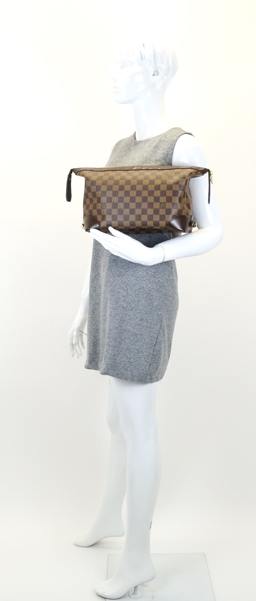 trousse vaslav damier ebene canvas clutch bag