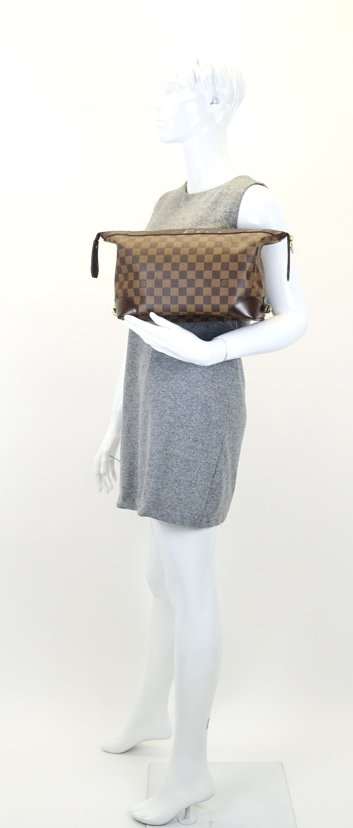 trousse vaslav damier ebene canvas clutch bag