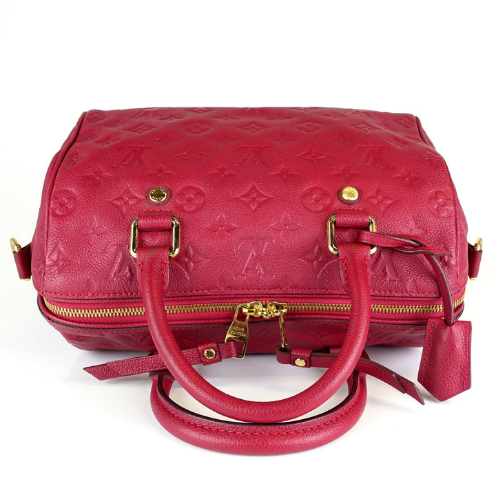 speedy 25 bandouliere empreinte leather handbag