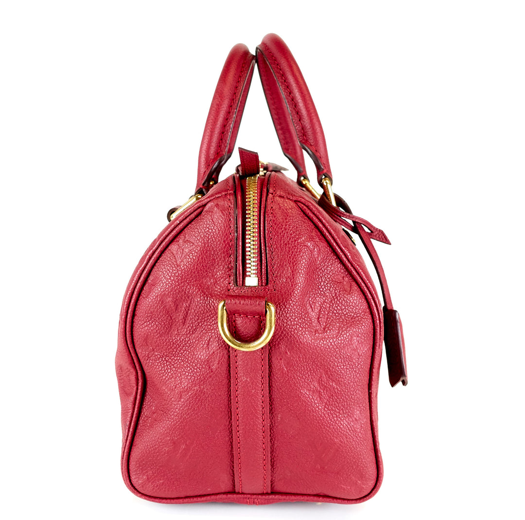 speedy 25 bandouliere empreinte leather handbag