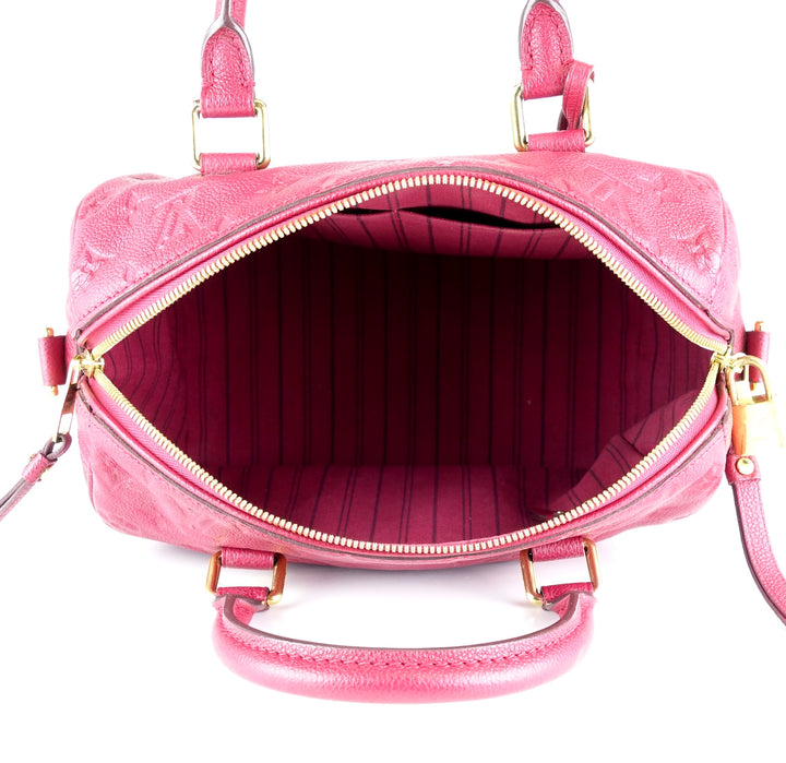 speedy 25 bandouliere empreinte leather handbag