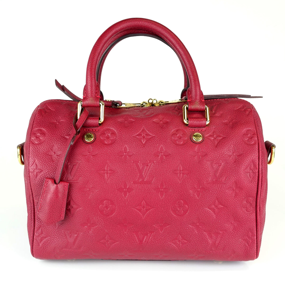 speedy 25 bandouliere empreinte leather handbag
