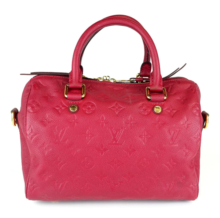 speedy 25 bandouliere empreinte leather handbag