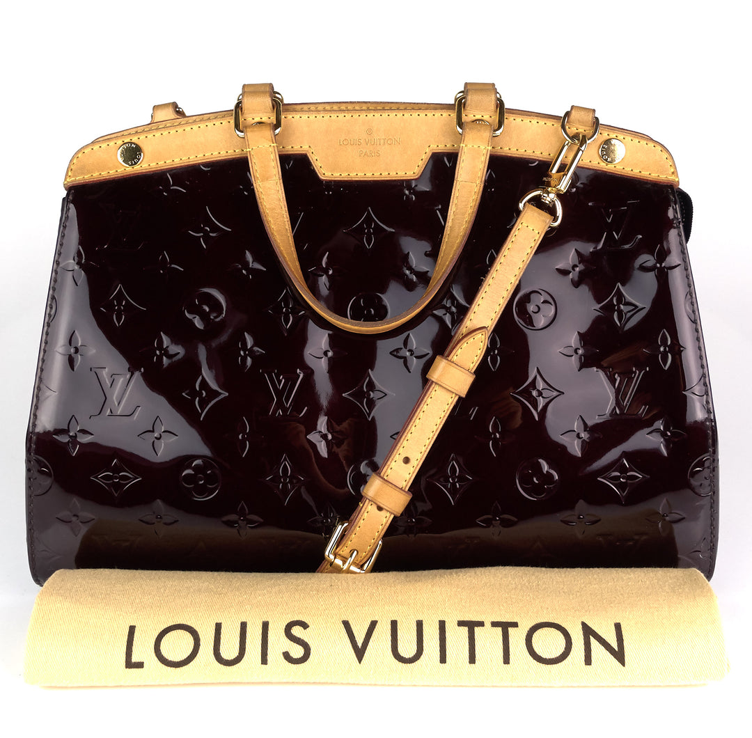 brea mm monogram patent leather handbag