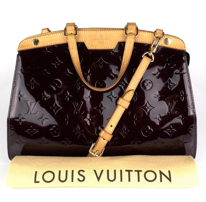 brea mm monogram patent leather handbag