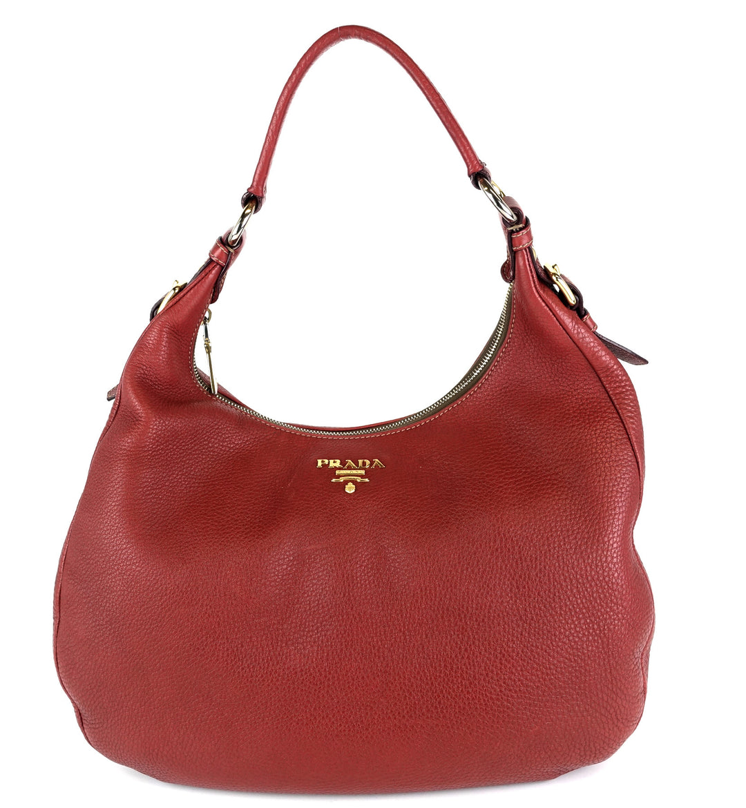 vitello daino leather large hobo bag