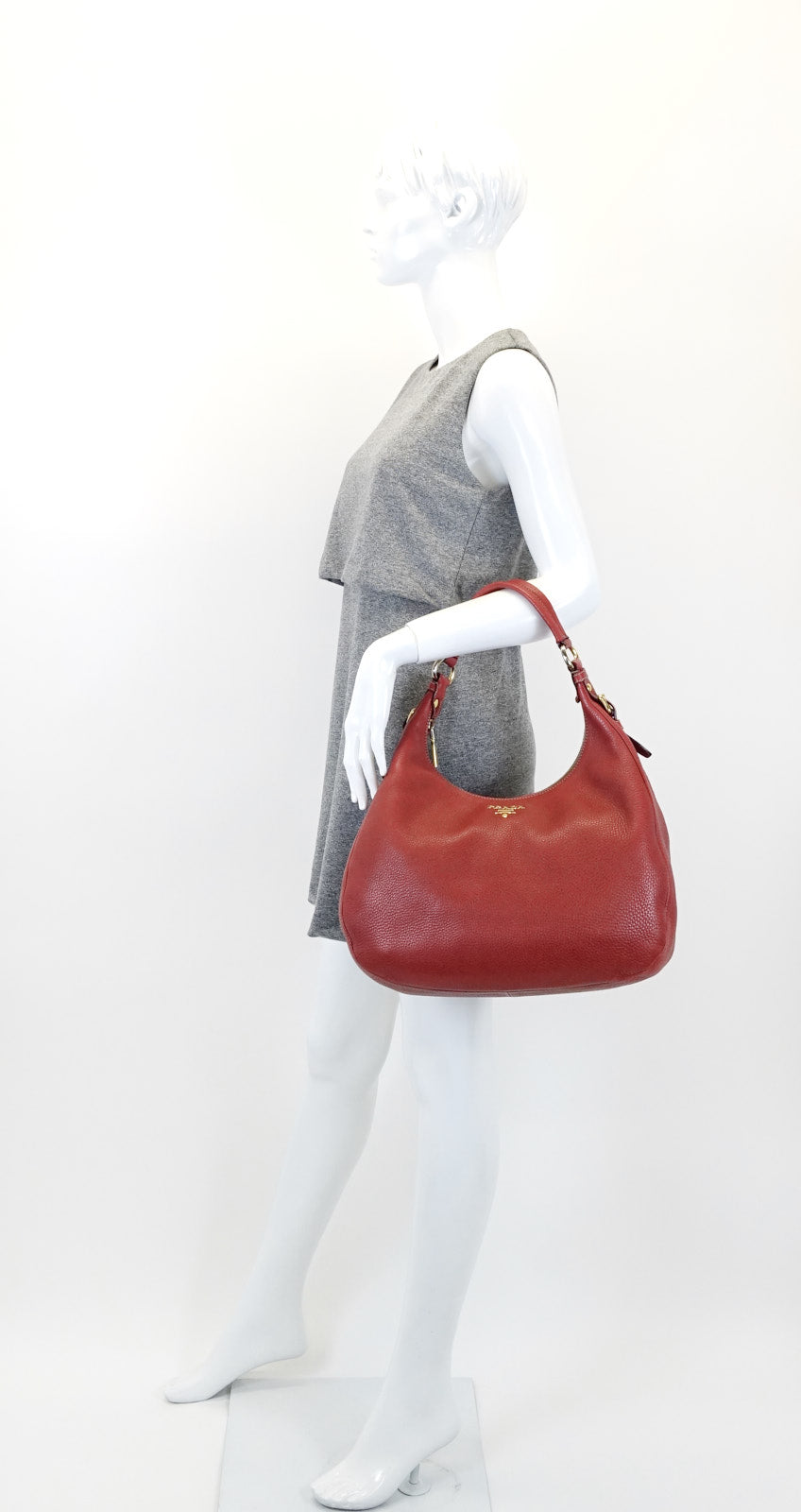 vitello daino leather large hobo bag