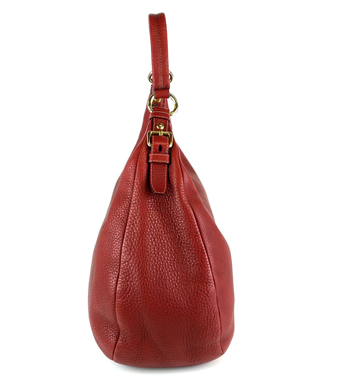 vitello daino leather large hobo bag