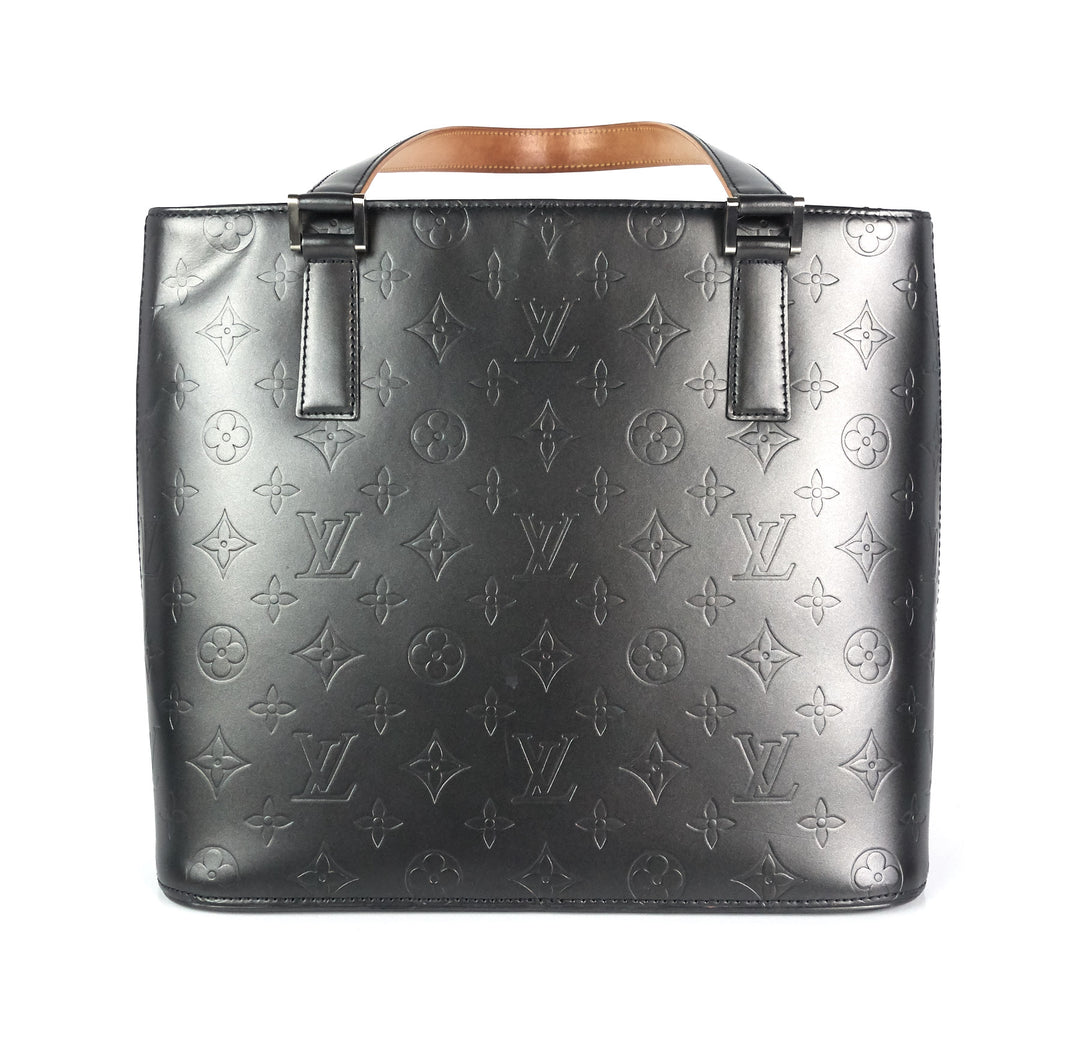 stockton monogram mat leather handbag
