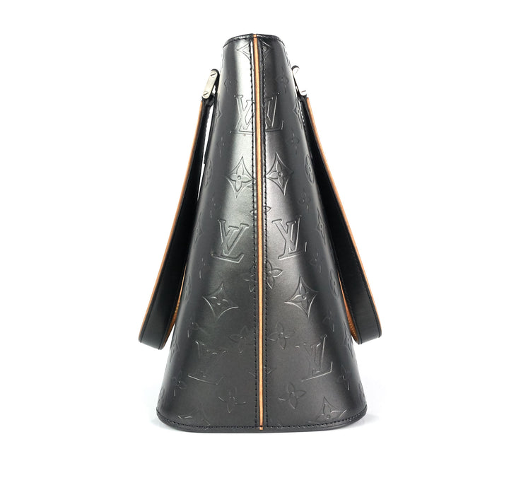 stockton monogram mat leather handbag