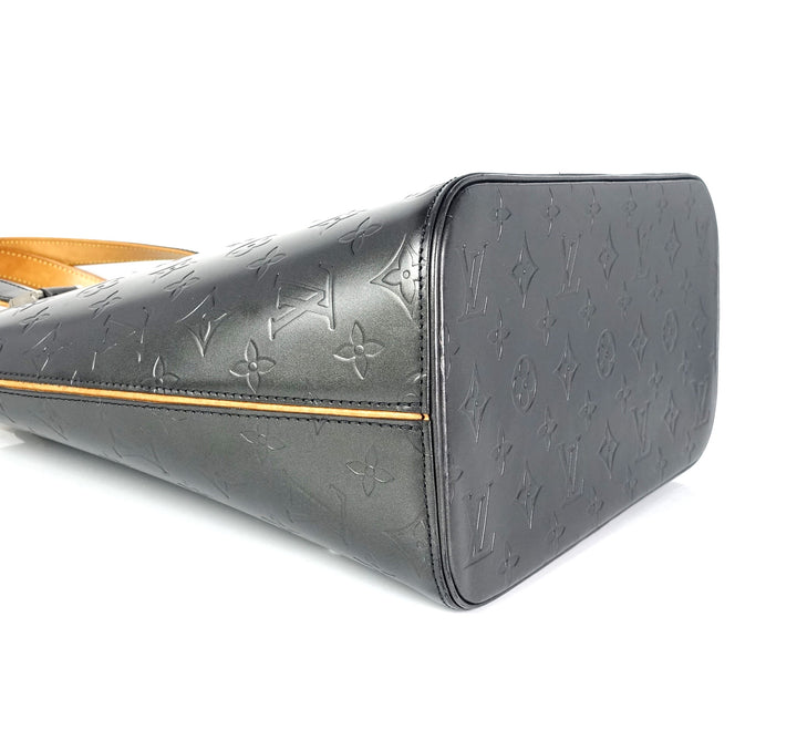 stockton monogram mat leather handbag