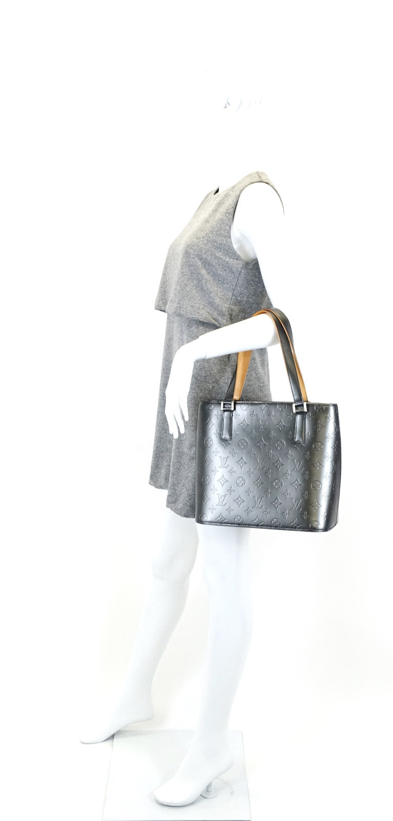 stockton monogram mat leather handbag
