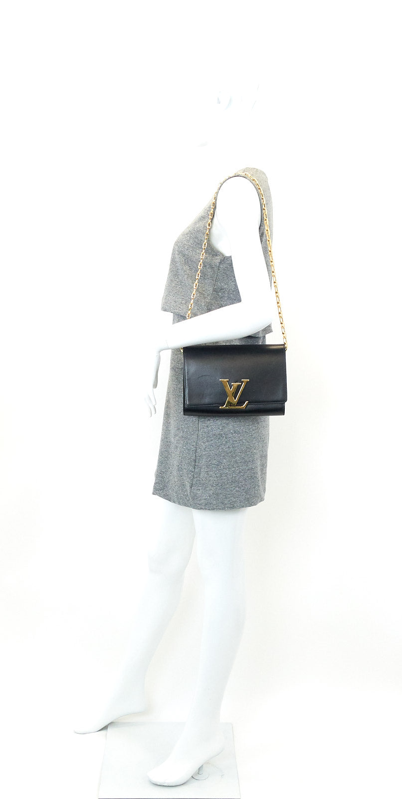 louise gm calf leather chain bag