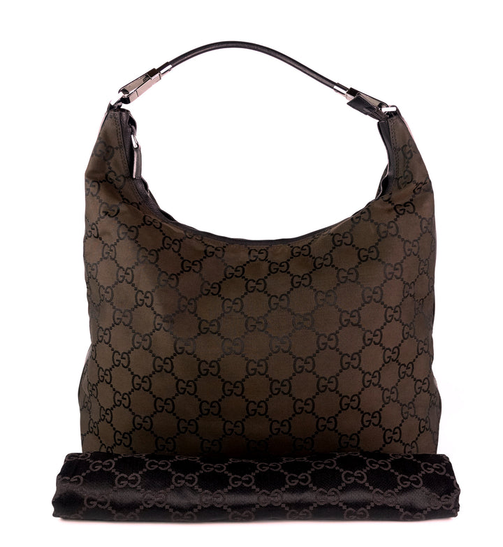 monogram nylon hobo bag