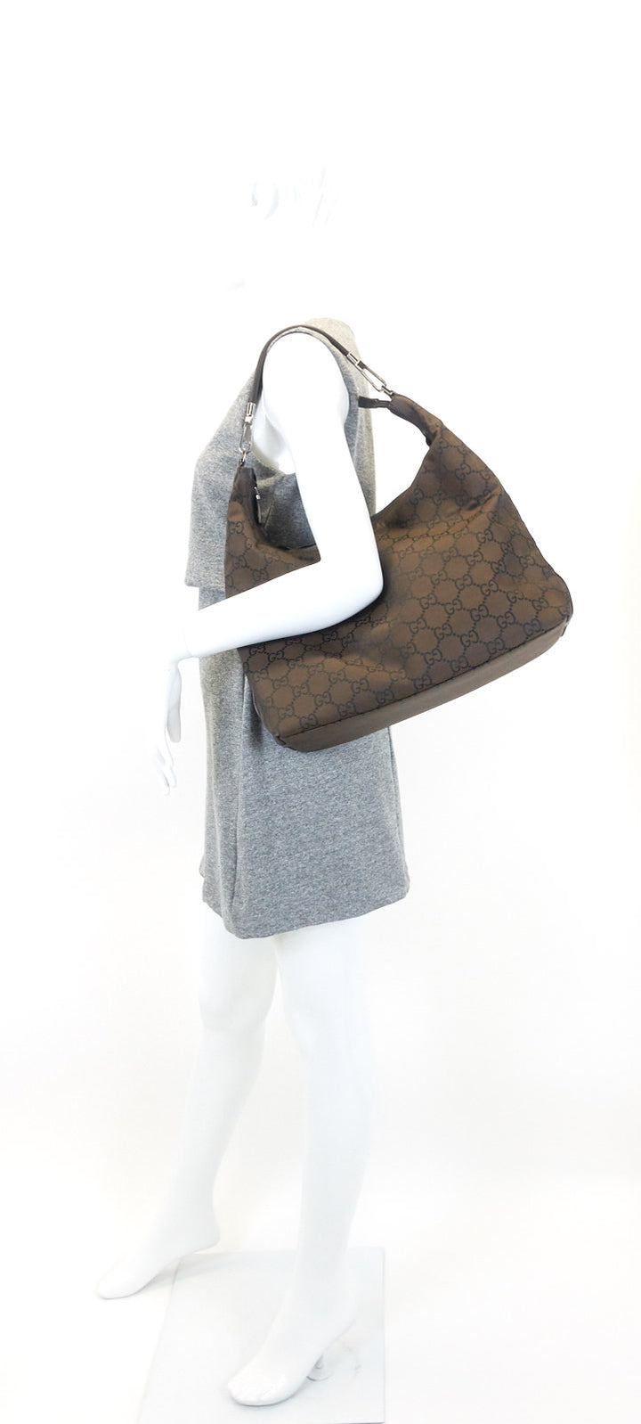 monogram nylon hobo bag