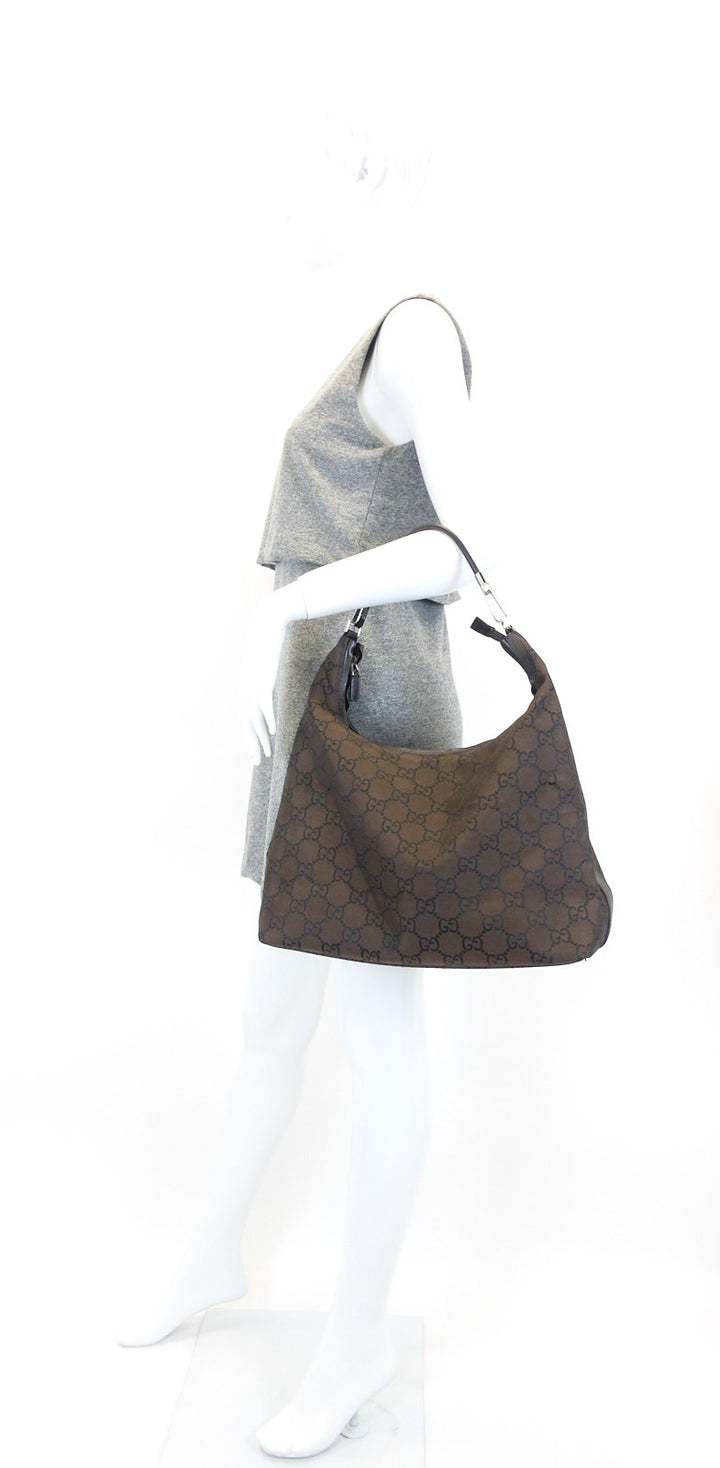 monogram nylon hobo bag
