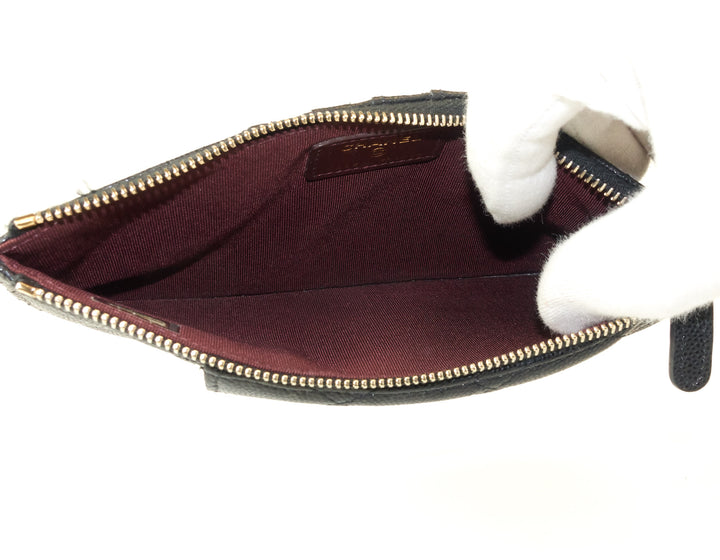 quilted caviar leather classic flat wallet