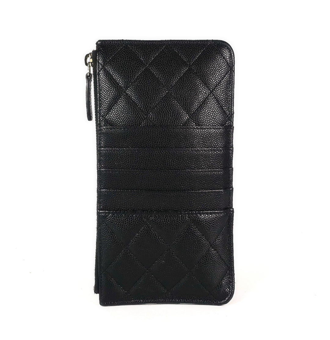 quilted caviar leather classic flat wallet