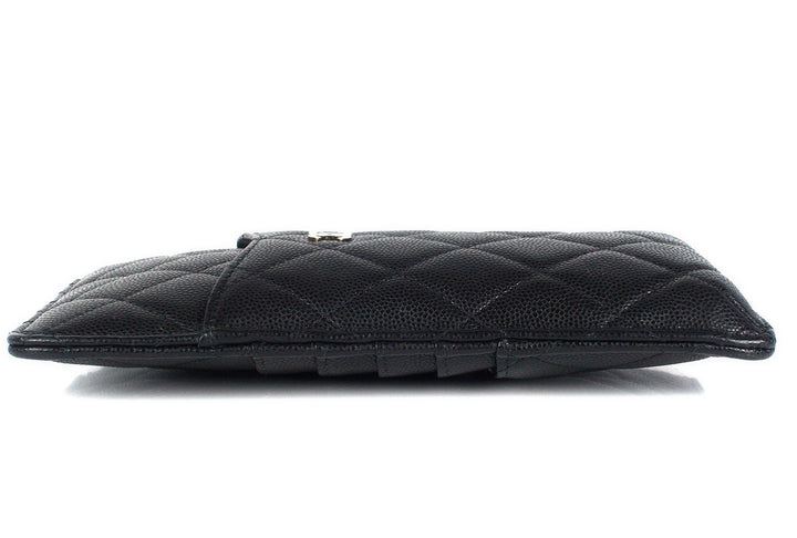 quilted caviar leather classic flat wallet