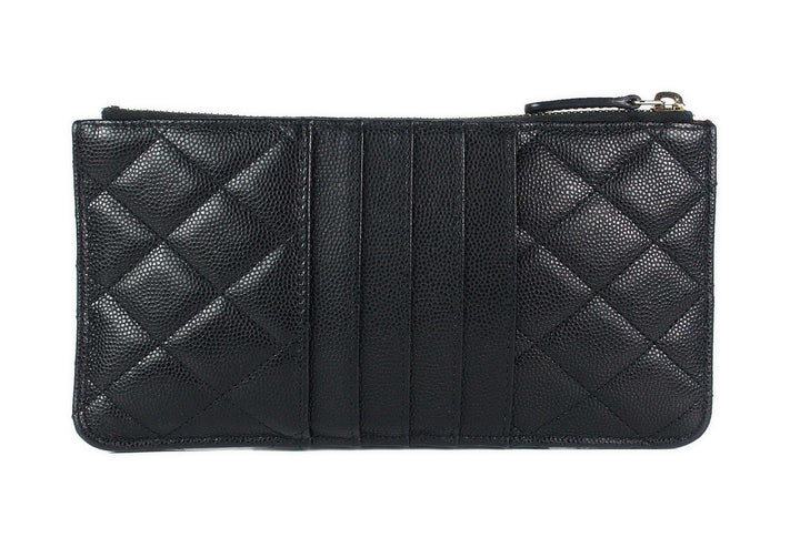 quilted caviar leather classic flat wallet