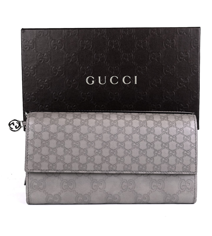 guccissima leather continental wallet
