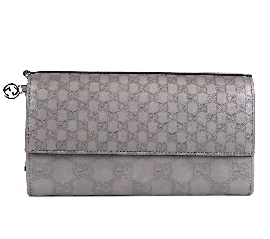guccissima leather continental wallet