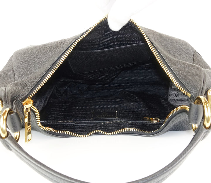 vitello daino leather medium hobo bag