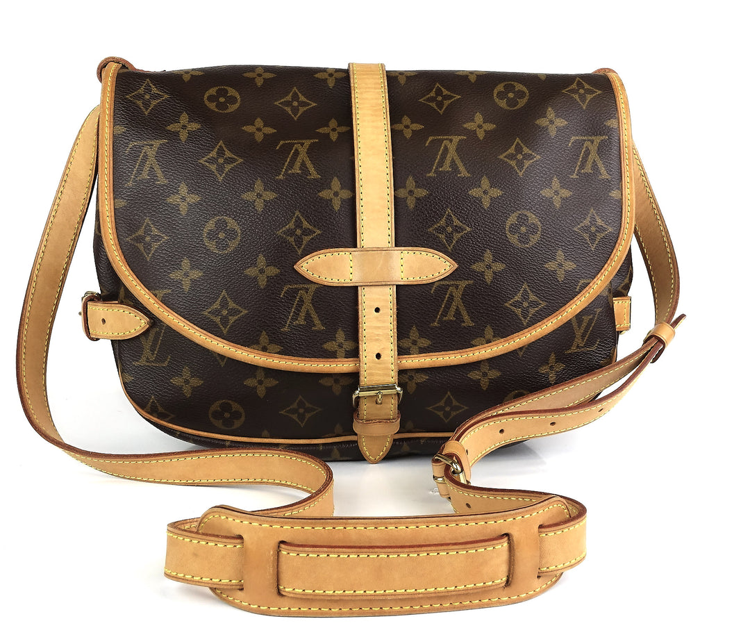 saumur 25 monogram canvas shoulder bag