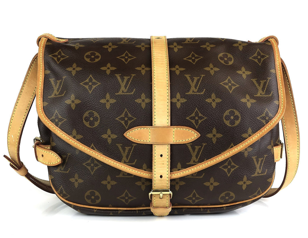 saumur 25 monogram canvas shoulder bag