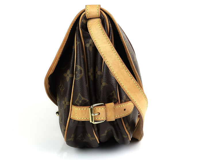 saumur 25 monogram canvas shoulder bag