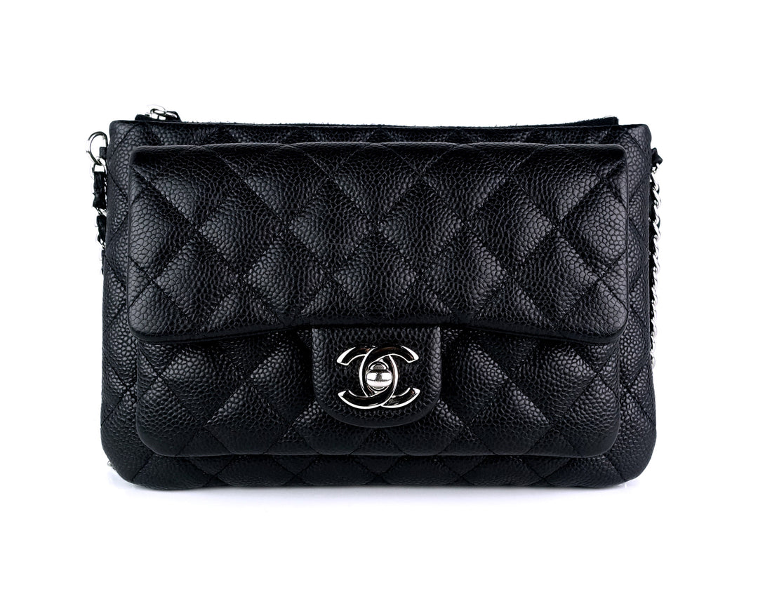 iridescent quilted caviar leather daily zip bag