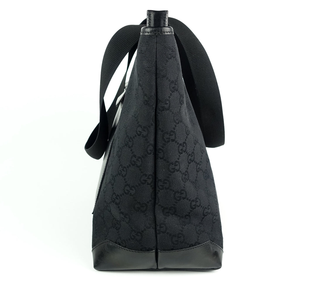 east west monogram canvas front pocket tote bag