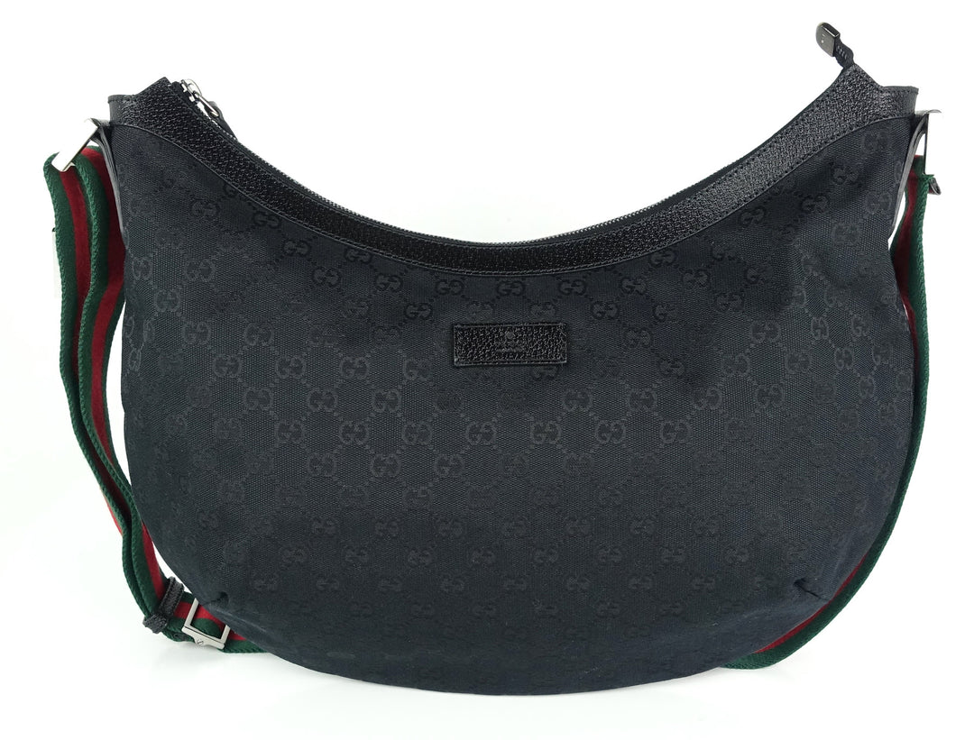 monogram canvas web strap large messenger bag