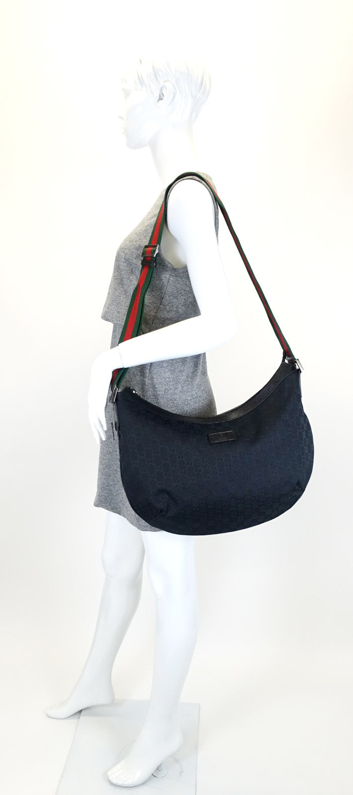 monogram canvas web strap large messenger bag