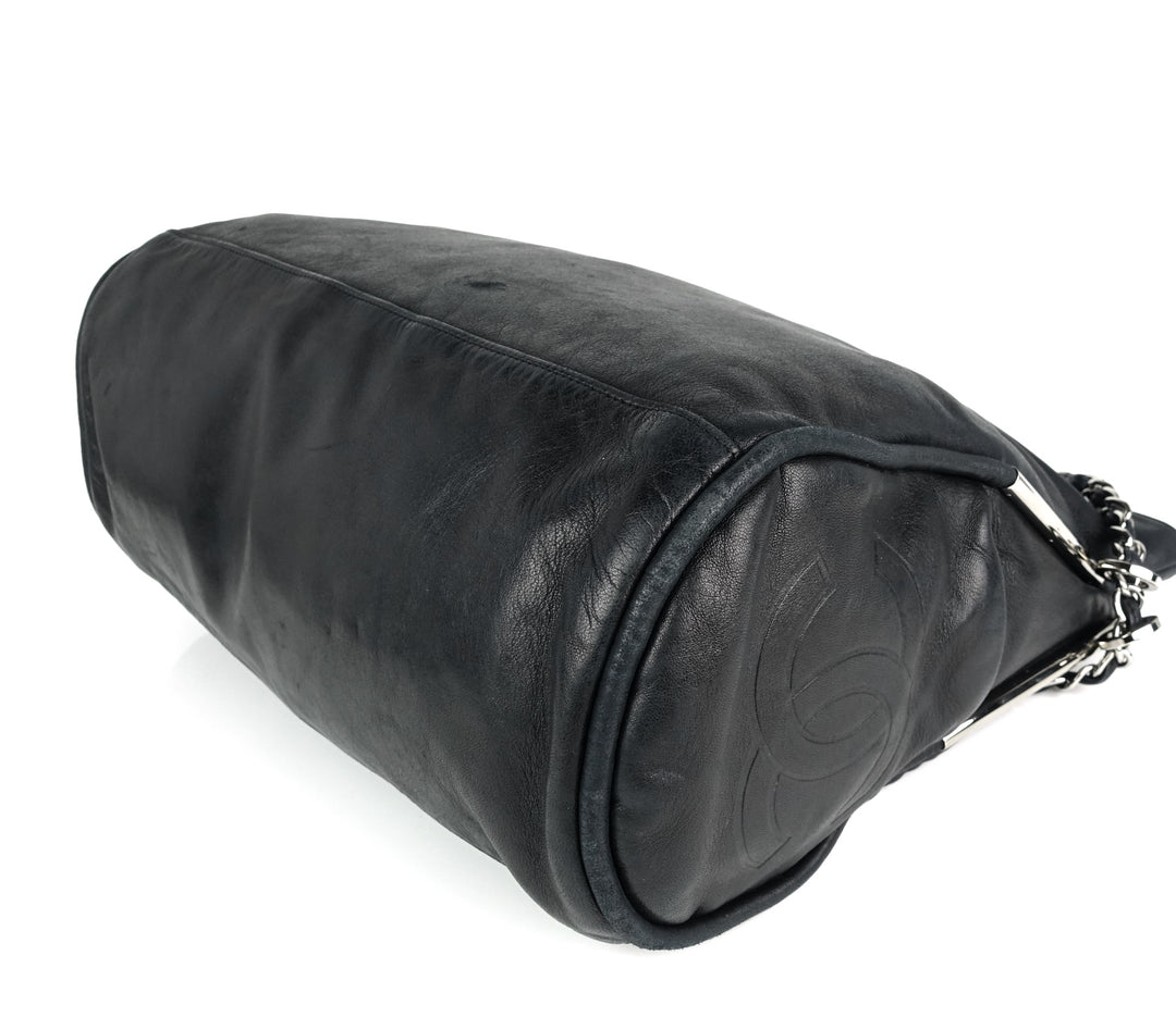 smooth lambskin leather cc pull tab tote bag