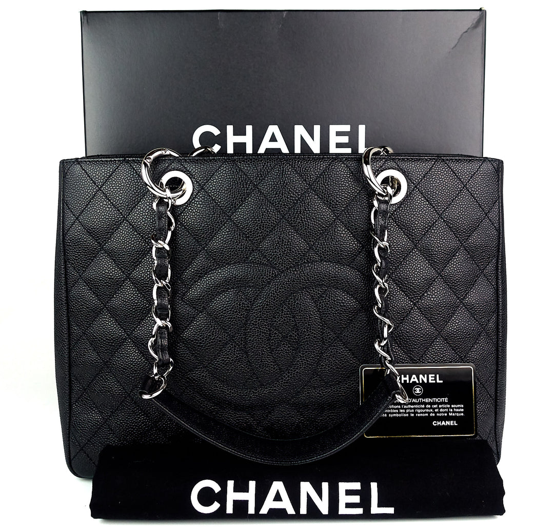grand shopping tote gst caviar leather bag