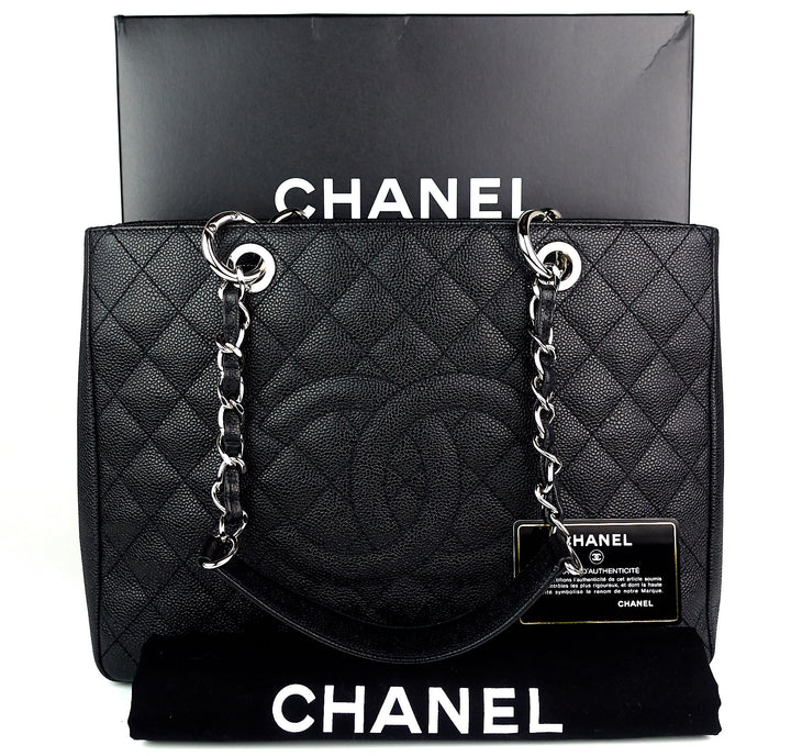 grand shopping tote gst caviar leather bag