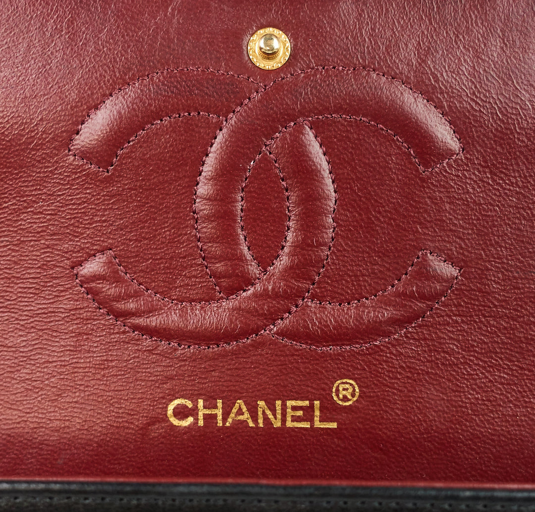 double flap quilted lambskin leather shoulder bag