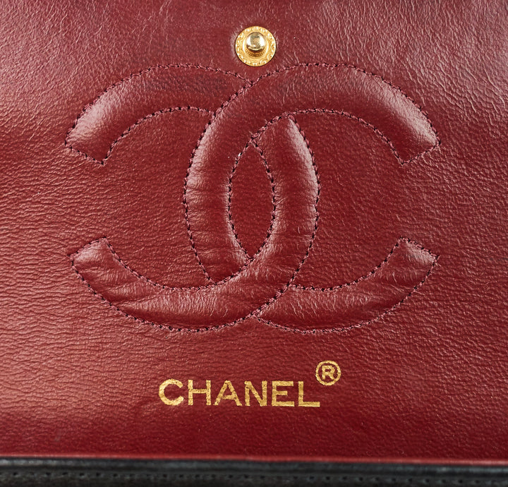double flap quilted lambskin leather shoulder bag