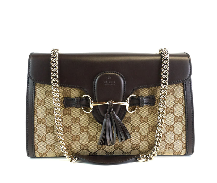 emily guccissima canvas chain bag