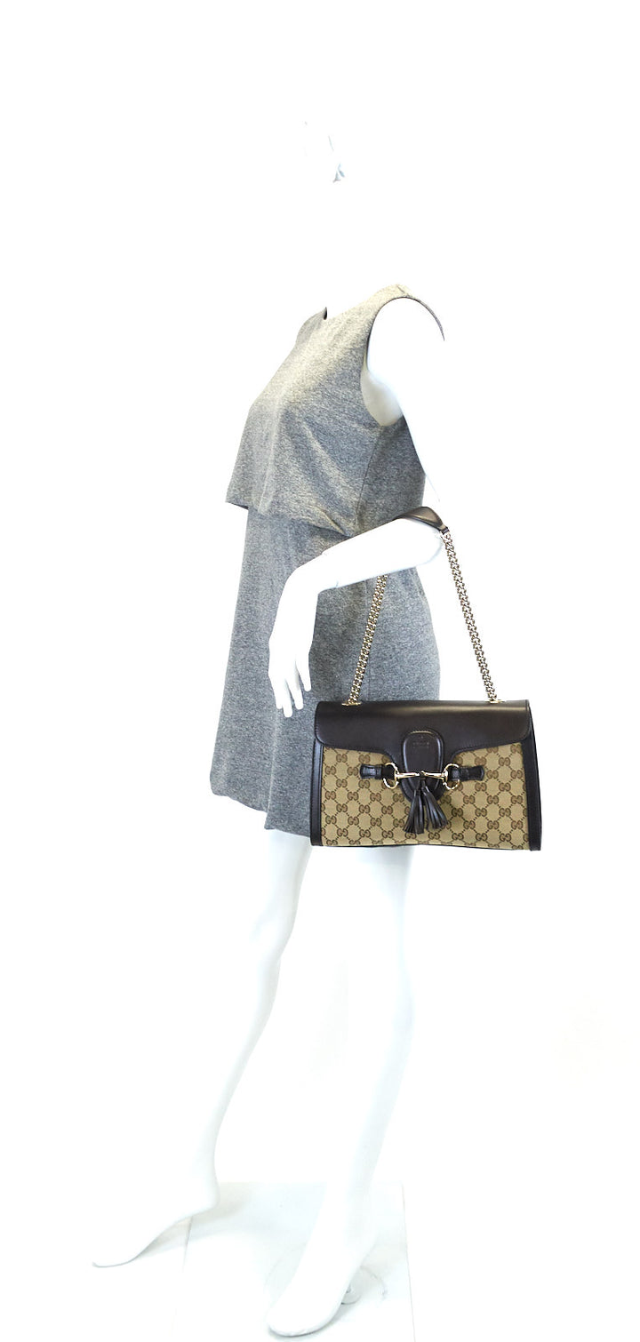 emily guccissima canvas chain bag