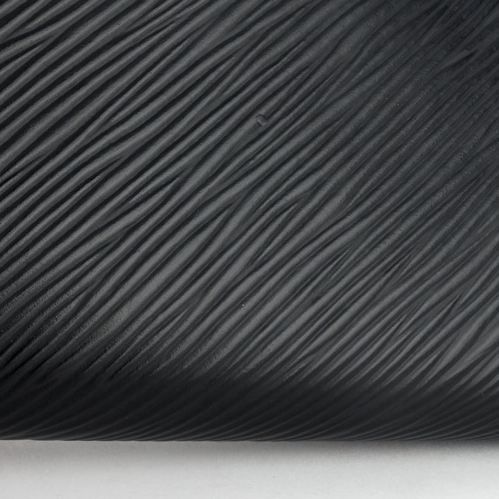 twist long black epi leather wallet