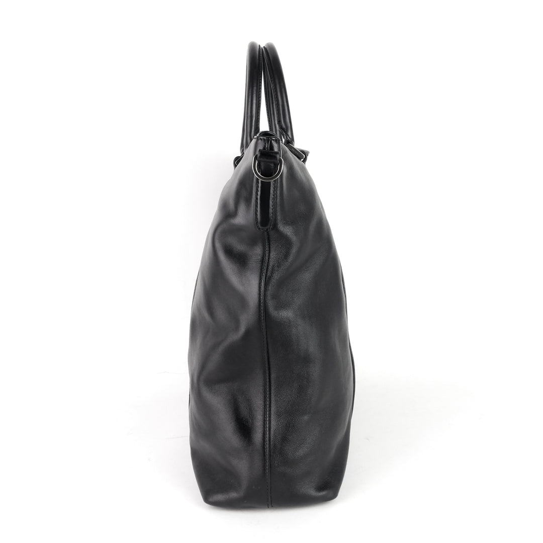 long leather tote bag