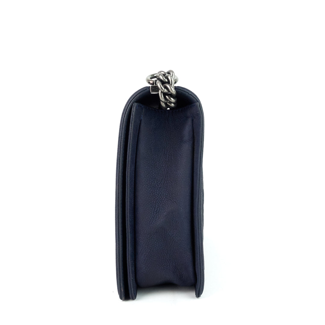 large boy bull suede flap bag