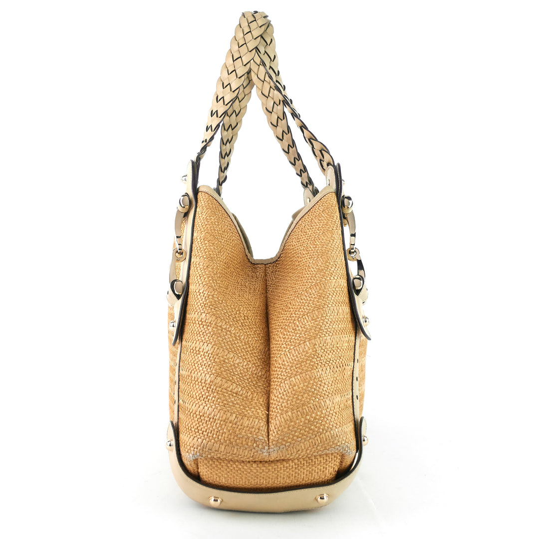 pelham woven straw tote bag