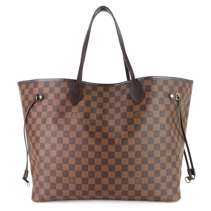 neverfull gm with pouch damier ebene tote bag
