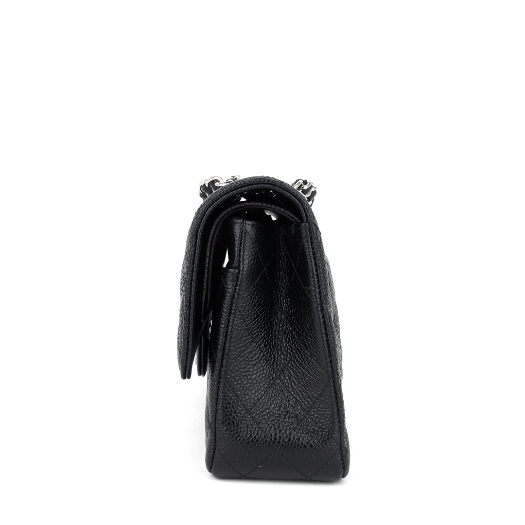 classic double flap medium caviar leather bag