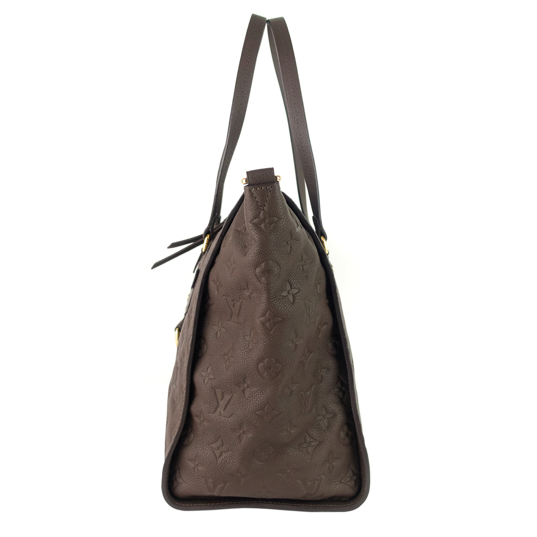 lumineuse empreinte leather bag