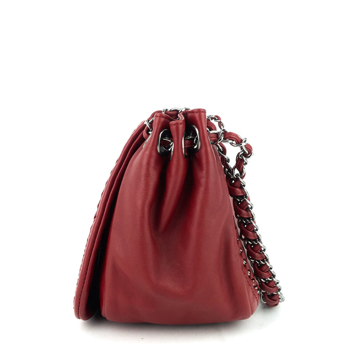 leather luxe ligne accordion flap bag
